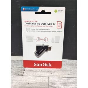 SanDisk - Ultra Dual Drive Go 128GB USB Type-A/USB Type-C Flash Drive - Black